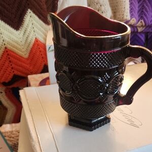Avon Ruby-Gloss Decorative Glass Pitcher